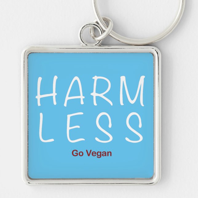 Harm Less - Go Vegan (Light Version) Key Ring (Front)