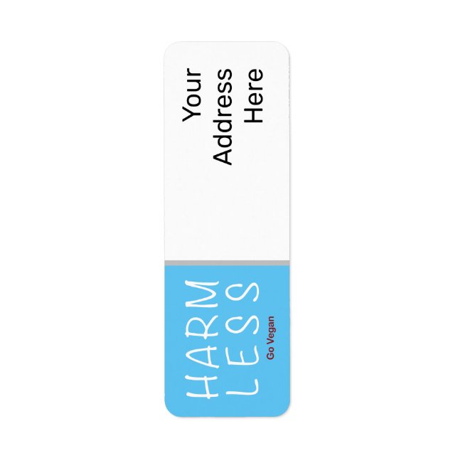 Harm Less - Go Vegan (Light Version) Return Address Label (Front)