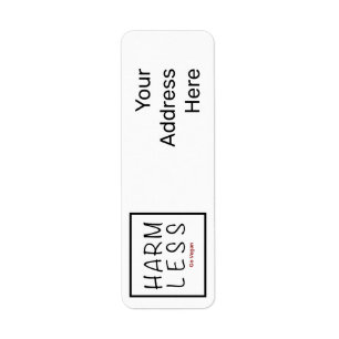 Harm Less - Go Vegan Return Address Label