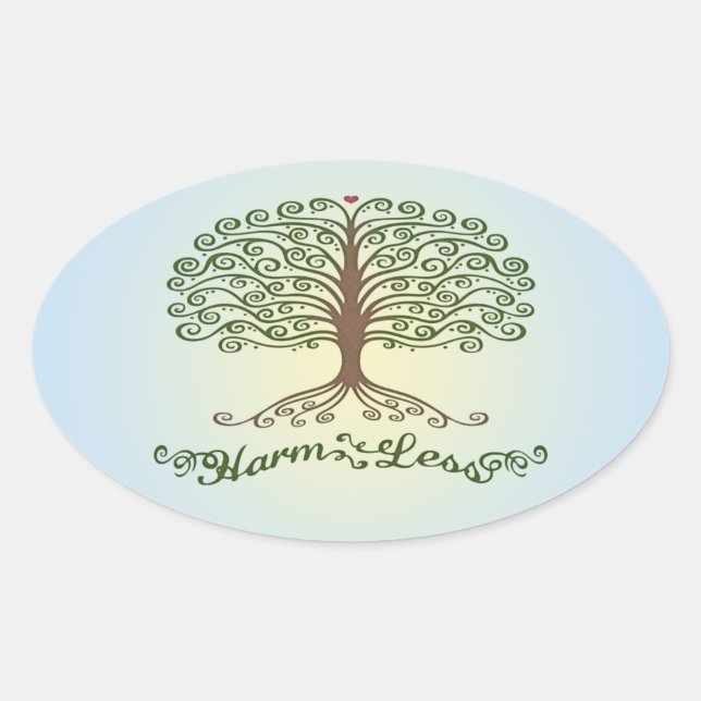 Harm Less Oval Sticker (Front)