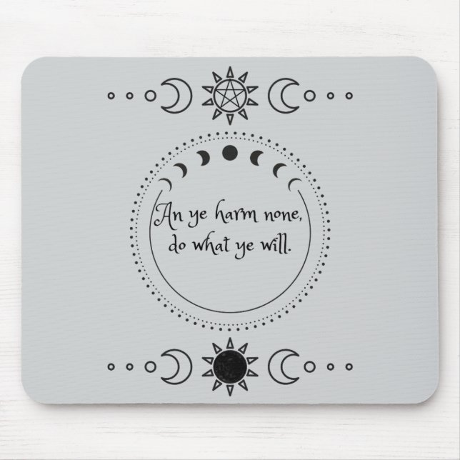 Harm None Wicca Mousepad (Front)