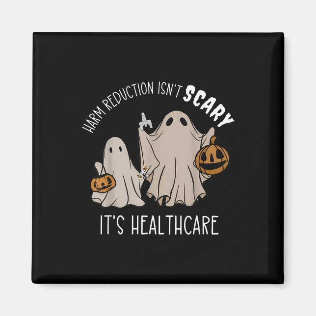Harm Reduction Isnt Scary Overdose Awareness Ghost Magnet (Front)