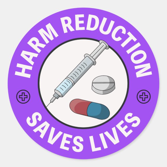 Harm Reduction Saves Lives - Pro Pill Testing  Classic Round Sticker (Front)