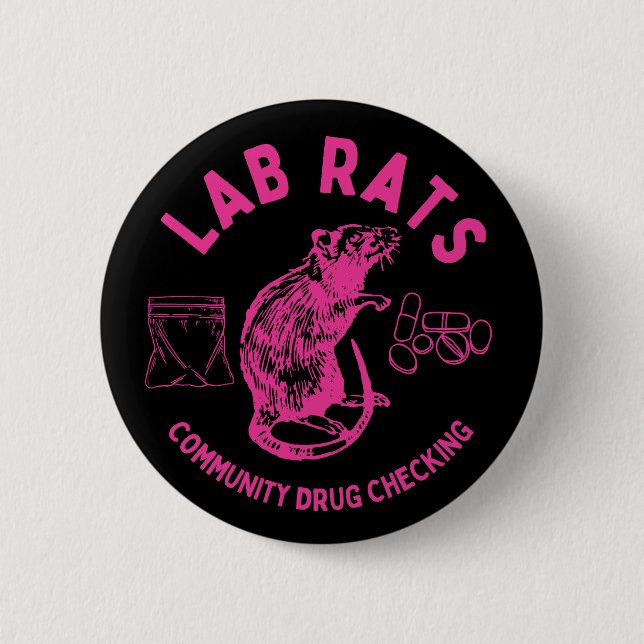 Harm Reduction Sisters Lab Rats Logo 6 Cm Round Badge (Front)