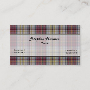Harmon Dress Traditional Tartan Plaid Custom Business Card