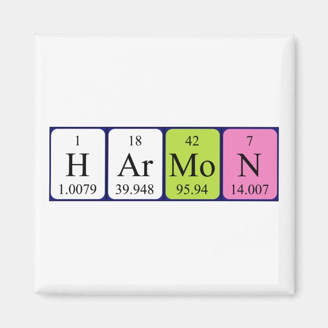 Harmon periodic table name magnet (Front)