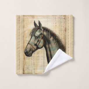 Harmonic Equine scribbled Accents Wash Cloth