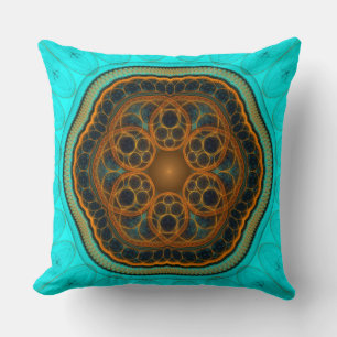 Harmonic fractal mandala cushion