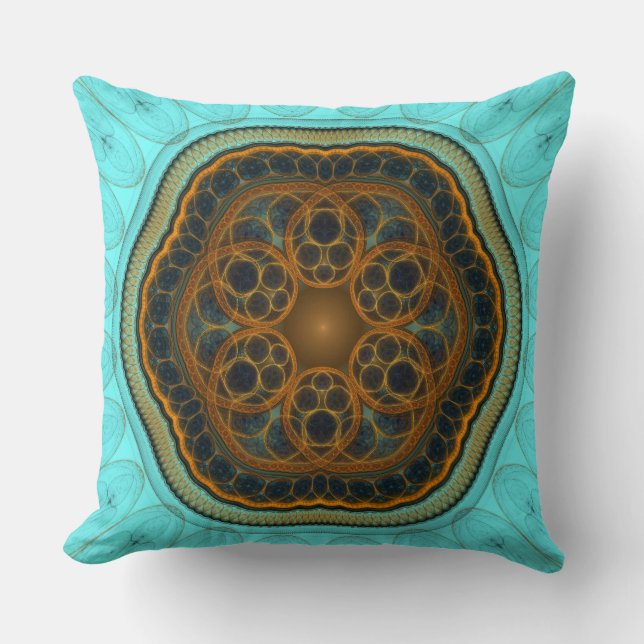 Harmonic fractal mandala cushion (Front)