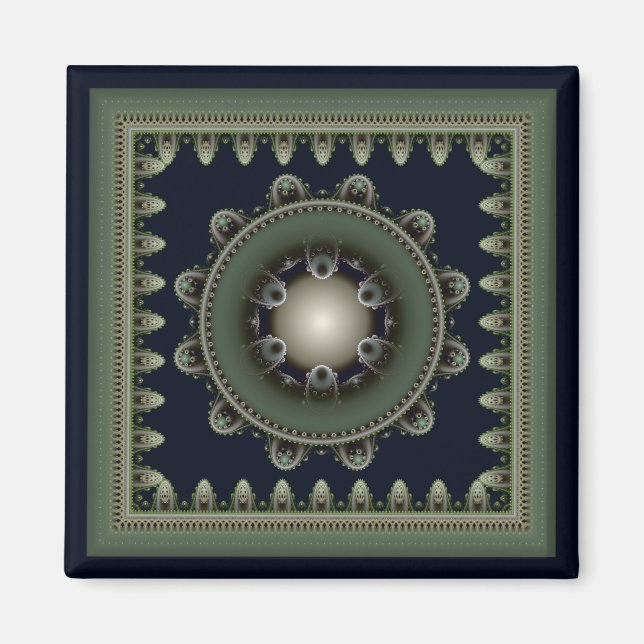 Harmonic fractal mandala magnet (Front)