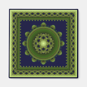 Harmonic green mandala magnet
