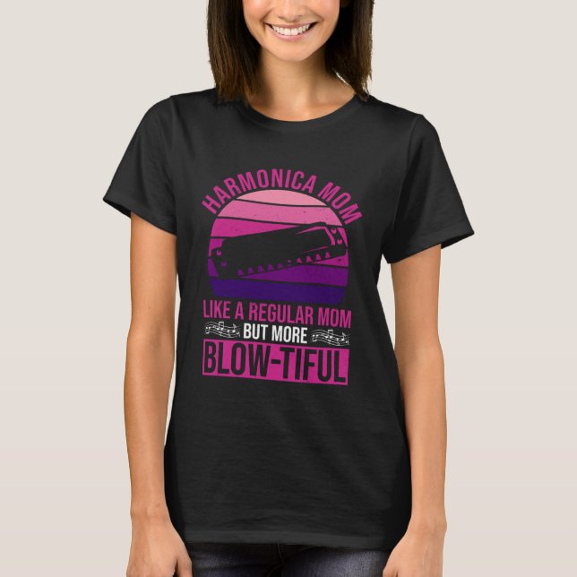 Harmonic Player Mum And Harmonica Mother T-Shirt (Front)