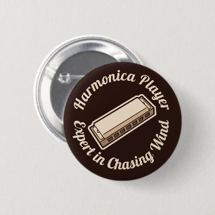 Harmonica 6 Cm Round Badge