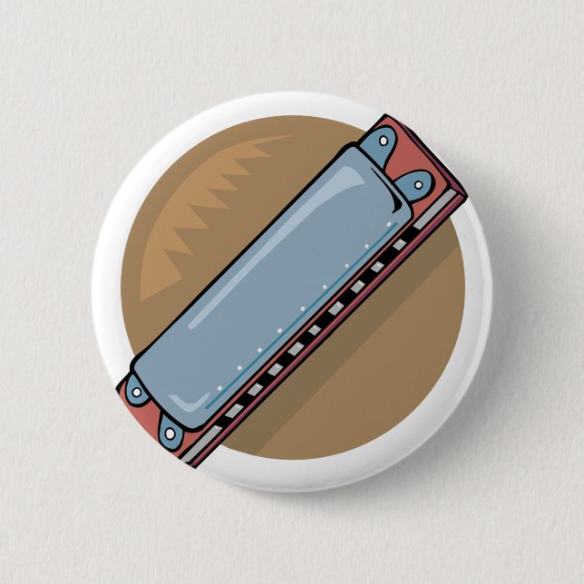 harmonica 6 cm round badge (Front)