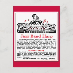 Harmonica Ad Postcard