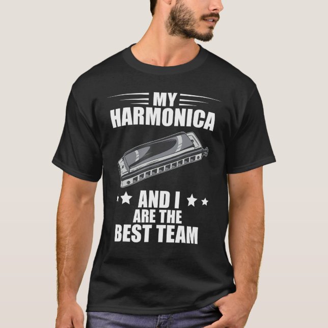 Harmonica Best Team French Harp Player Musician Bl T-Shirt (Front)