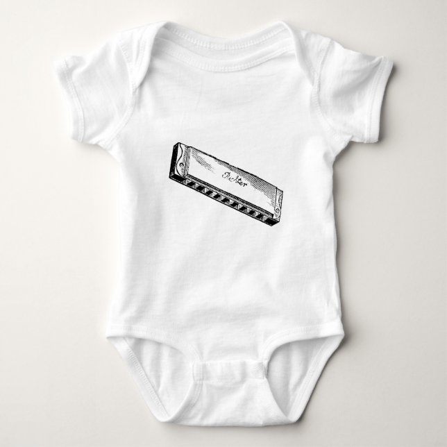 Harmonica/Blues Harp Baby Bodysuit (Front)