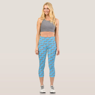 Harmonica cartoon illustration capri leggings