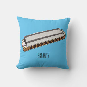 Harmonica cartoon illustration cushion