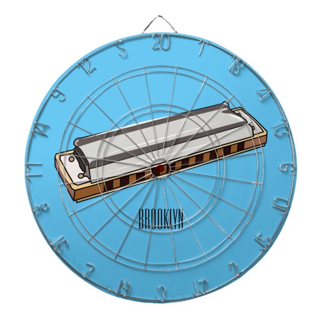 Harmonica cartoon illustration dartboard (Front)