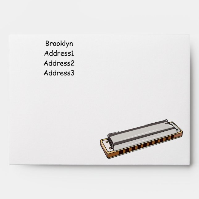 Harmonica cartoon illustration envelope (Front)