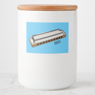 Harmonica cartoon illustration food label