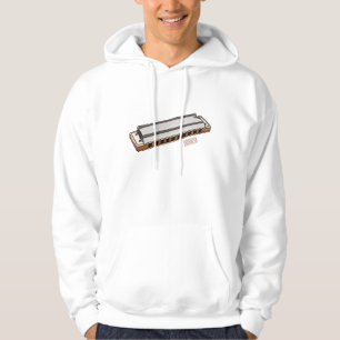 Harmonica cartoon illustration hoodie