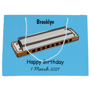 Harmonica cartoon illustration large gift bag