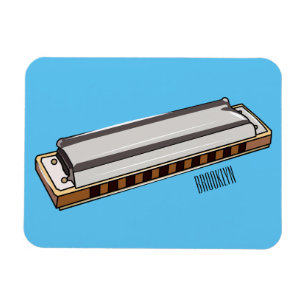 Harmonica cartoon illustration magnet