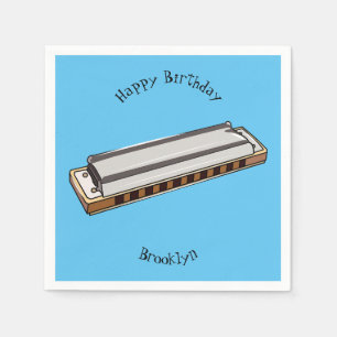 Harmonica cartoon illustration napkin