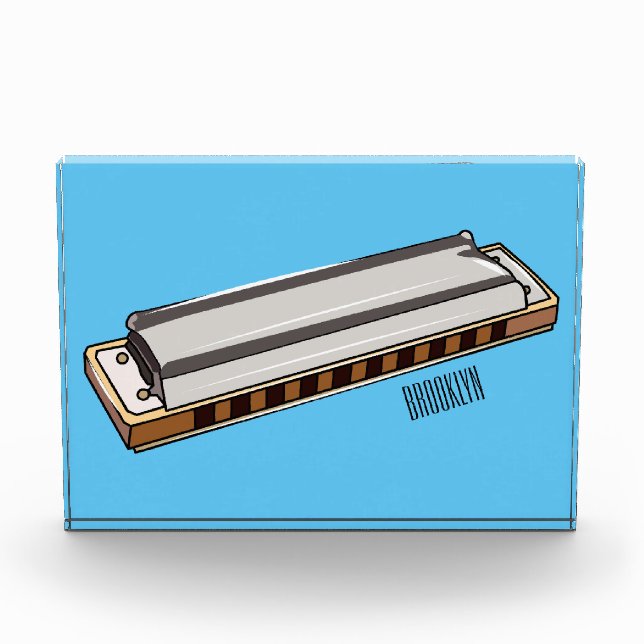 Harmonica cartoon illustration photo block (Front)