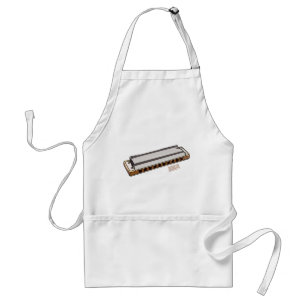 Harmonica cartoon illustration standard apron