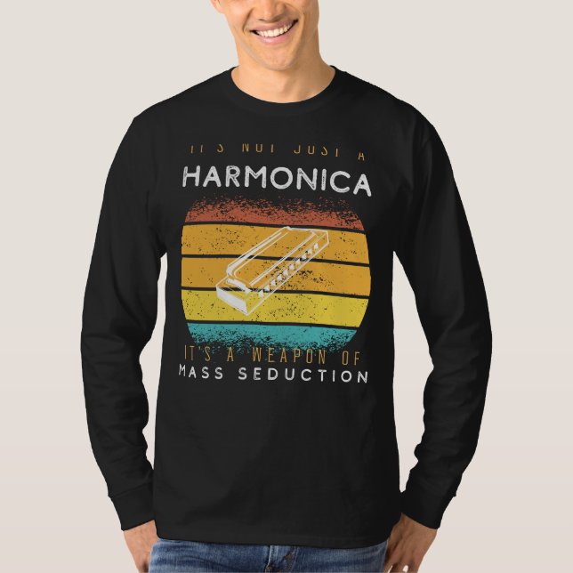 Harmonica Charm: Your Weapon of Mass Seduction Tee (Front)