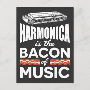 Harmonica is the Bacon Of Music Funny Orchestra Postcard