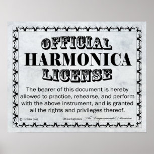 Harmonica License Poster