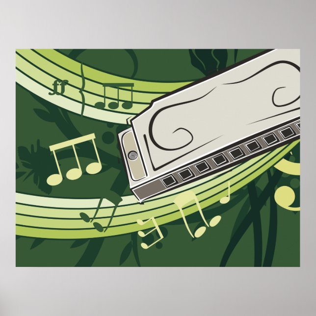 Harmonica Music Poster (Front)