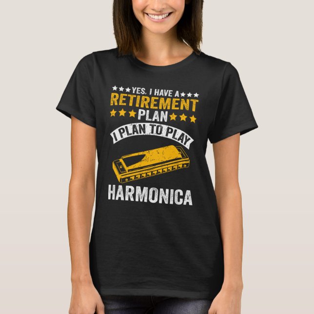 Harmonica Player Retirement Plan Harmonicist Mouth T-Shirt (Front)