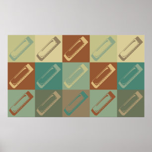 Harmonica Pop Art Poster