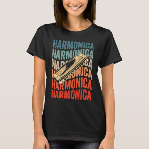 Harmonica Retro Harmonicist Harp Player T-Shirt
