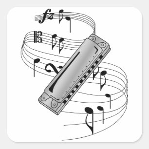 Harmonica Square Sticker