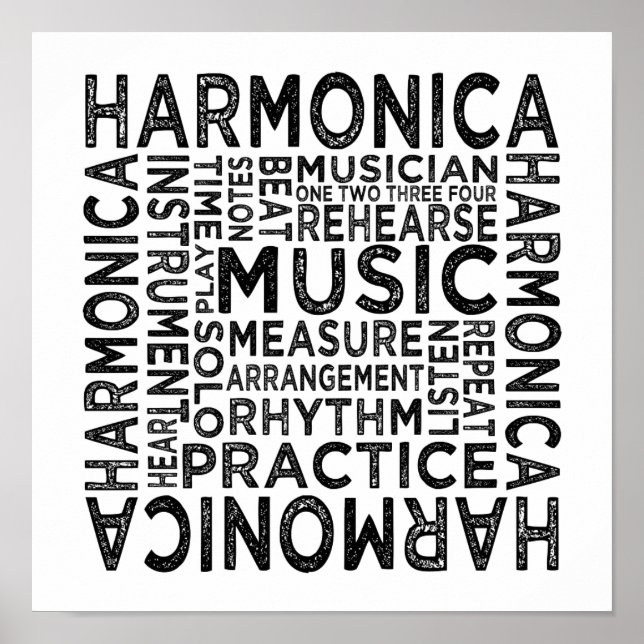 Harmonica Typography Poster (Front)