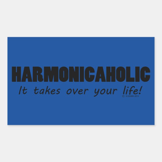 Harmonicaholic Life Rectangular Sticker (Front)