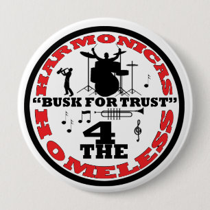 Harmonicas for the Homeless 10 Cm Round Badge