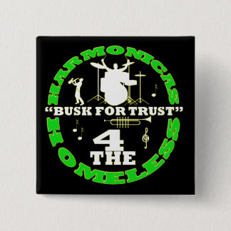 Harmonicas for the Homeless 15 Cm Square Badge