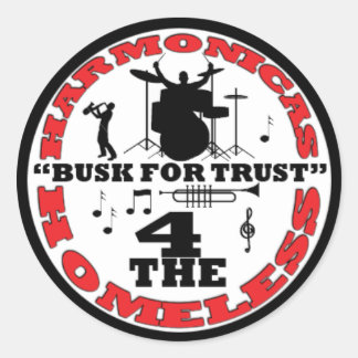 Harmonicas for the Homeless Classic Round Sticker