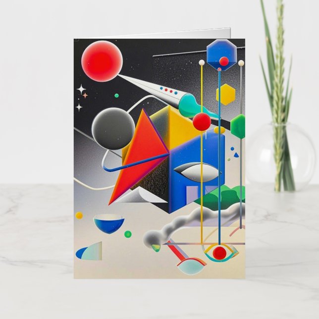 Harmonious blend of textures, gradients foil greeting card (Front)