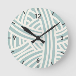 Harmonious Blue Abstract Stylised Yarn Ball Round Clock