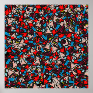 Harmonious Chaos Vibrant Abstract Design Poster