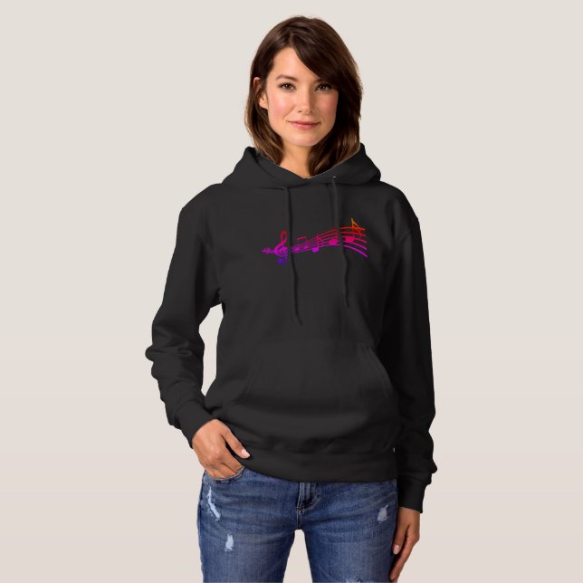 Harmonious Melodies: Music Notes Hoodie (Front Full)