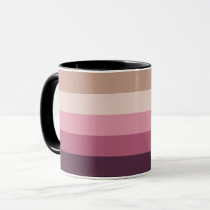 Harmonious Neutral Pink Gradient Horizontal Stripe Mug